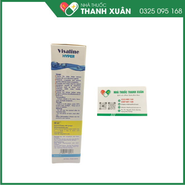 Dung dịch vệ sinh mũi Visaline Hyper làm sạch niêm mạc mũi và loại bỏ bụi bẩn